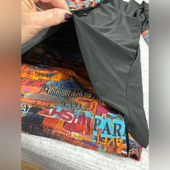 Ali Miles Womens Art To Wear Cowl Neck Top Size PXL Multicolor Long Sleeve Boho - Picture 9 of 11